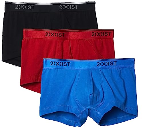 2(x)ist)IST Herren-Badehose, Baumwolle, Stretch, 3er-Pack, Scotts Rot/Schwarz/Skydiver, Large von 2(x)ist