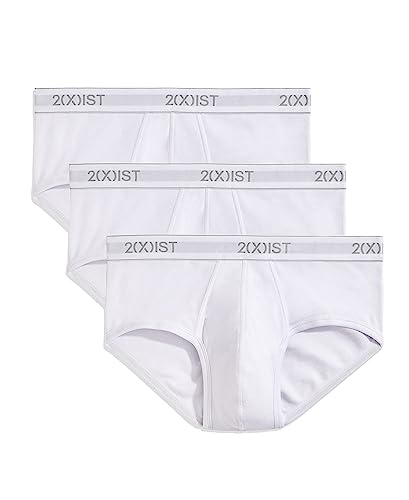 2(x)ist)IST Herren Essential Cotton Contour Pouch Slip 3er Pack, reinweß, Small von 2(x)ist