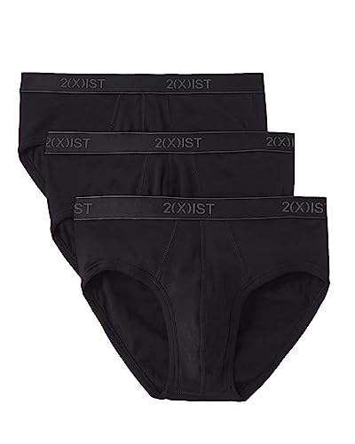 2(x)ist)IST Herren Essential Cotton Contour Pouch Slip 3er Pack, tiefschwarz, Medium von 2(x)ist