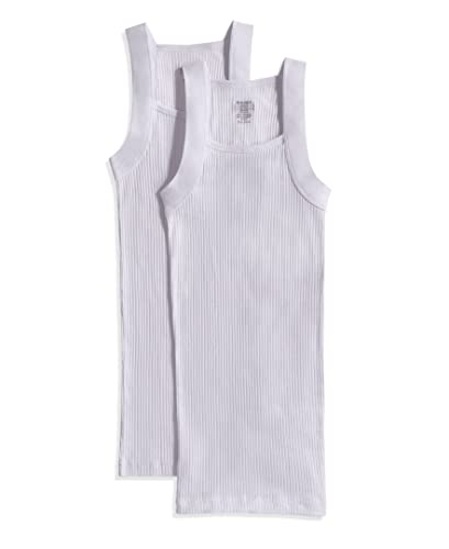 2(x)ist)IST Herren Essential Cotton Square Cut Tank 2-Pack Base Layer Top (2er Pack), reinweß, XL von 2(x)ist