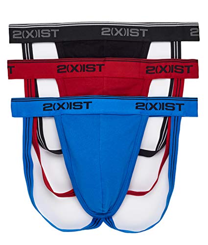 2(x)ist)IST Herren Jock Strap Baumwolle Stretch 3er Pack - Rot - Large von 2(x)ist