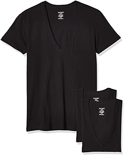 2(x)ist)IST Herren-T-Shirt, Baumwolle, schmale Passform, tiefer V-Ausschnitt, 3er-Pack, New Black, Mittel von 2(x)ist