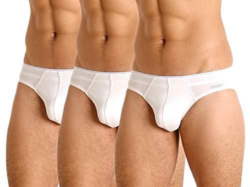 2(X)IST)ist)IST)ist Men's Cotton Stretch No Show Brief Multipack Underwear, Slim White - 10001, Large von 2(x)ist
