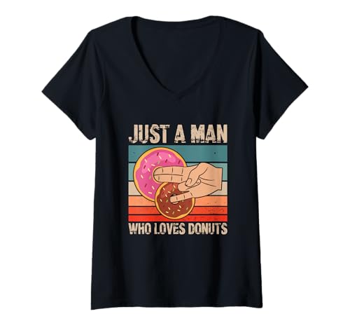 Damen 2 In The Pinky 1 In The Stinky Nur EIN Mann, der Donuts liebt T-Shirt mit V-Ausschnitt Damen 2 In The Pinky 1 In The Stinky Nur EIN Mann, der Donuts liebt T-Shirt mit V-Ausschnitt von 2 In The Pinky Donut Humor Shirts & Gifts