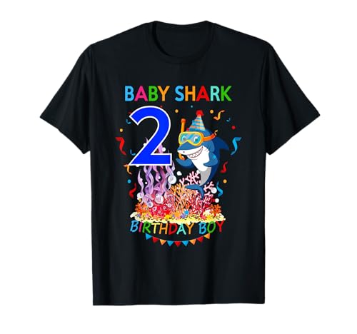 Baby 2yo Shark-Geburtstags-Jungen-Geschenk T-Shirt Baby 2yo Shark-Geburtstags-Jungen-Geschenk T-Shirt von 2 Jahre Baby Shark von SkyLineDesign