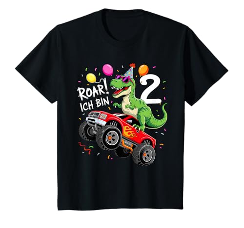 Kinder Geburtstag 2 Jahre Dinosaurier Monster Truck Jungen Mädchen T-Shirt Kinder Geburtstag 2 Jahre Dinosaurier Monster Truck Jungen Mädchen T-Shirt von 2 Jahre Geburtstag Dinosaurier Monster Truck