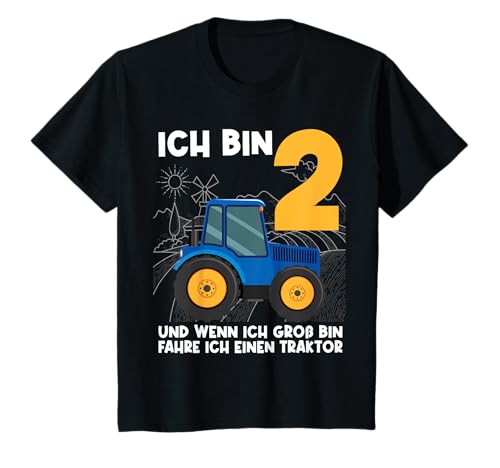 2 Jahre Junge Mädchen 2. Geburtstag Traktor Trekker T-Shirt von 2 Jahre Traktor Trekker Junge 2. Geburtstag
