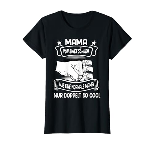 Mama von zwei Söhnen Mutter 2 Söhne T-Shirt von 2 Söhne & Mama Geschenk-Idee