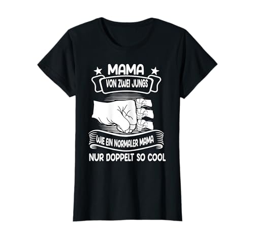 Mama von zwei Jungs Mutter 2 Söhne T-Shirt von 2 Söhne & Mama von 2 Söhnen Geschenk-Idee