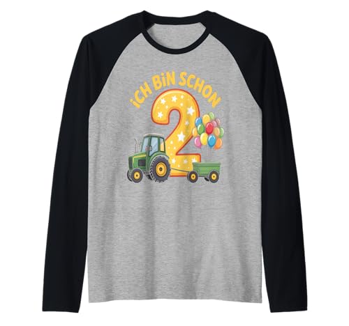 Kinder 2 Geburtstag Junge Traktor Outfit Ich Bin Schon 2 Raglan von 2 Year Tractors Birthday