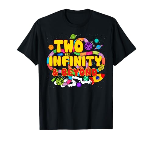 Two Infinit.y N Beyond 2nd Birthday Kinder Kleinkind Jungen T-Shirt Two Infinit.y N Beyond 2nd Birthday Kinder Kleinkind Jungen T-Shirt von 2 Years Old Bday Cute Design for Kids Son Daughter