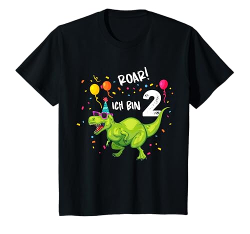 Kinder Geburtstag Junge 2 Dinosaurier Jungen Mädchen Dino T-Shirt von 2 jahre Geburtstag Dinosaurier Shirt
