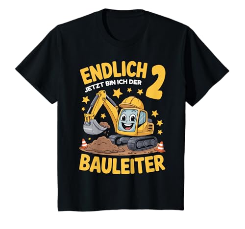 Kinder 2. Geburtstag Junge Geschenk Bagger Bauarbeiter 2 Jahr Deko T-Shirt von 2. Geburtstag Geschenk Junge Geschenkidee