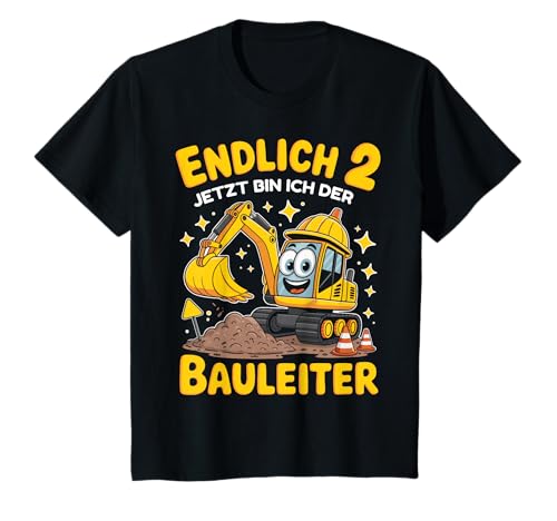 Kinder 2. Geburtstag Junge Geschenk Bagger Bauarbeiter 2 Jahr Deko T-Shirt von 2. Geburtstag Geschenk Junge Geschenkidee