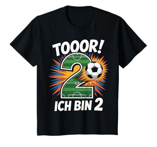 Kinder Toor Ich Bin 2 2.Geburtstag Fußball Junge 2 Jahre Cooles T-Shirt Kinder Toor Ich Bin 2 2.Geburtstag Fußball Junge 2 Jahre Cooles T-Shirt von 2. Geburtstag Junge Fußball Geschenkidee Tshirts