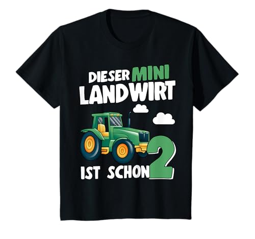 Mini Landwirt Kinder Traktor Trecker 2. Geburtstag Jungen T-Shirt von 2. Kindergeburtstag Trecker Geschenk 2 Jahre Jungs