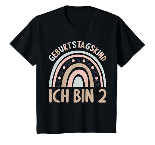 2 Jahre alt Junge Mädchen Rainbow Regenbogen 2. Geburtstag T-Shirt von 2.Geburtstag Rainbow Junge Mädchen Regenbogen