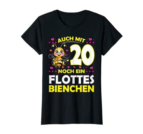Damen 20 Jahre Flottes Bienchen 20. Geburtstag 20. Ehrentag T-Shirt von 20 Geburtstag Frauen Geschenk lustig Biene Imker