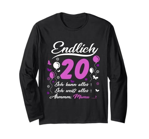 20. Geburtstag Mädchen lustig - Endlich 20 Ich kann Alles Langarmshirt 20. Geburtstag Mädchen lustig - Endlich 20 Ich kann Alles Langarmshirt von 20 Geburtstag Mädchen Geschenk lustig 20. Ehrentag