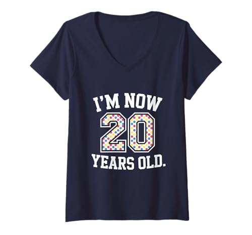 Damen 20. Geburtstag für sie Ich Bin jetzt 20 Jahre alt Cooler Geburtstag T-Shirt mit V-Ausschnitt Damen 20. Geburtstag für sie Ich Bin jetzt 20 Jahre alt Cooler Geburtstag T-Shirt mit V-Ausschnitt von 20 Years Old Cool Birthday Vibes
