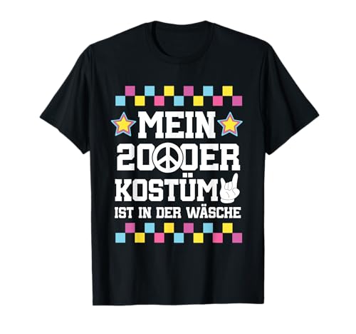 2000er Outfit Damen 2000er Geschenke Herren - Retro Party T-Shirt Schwarz Unisex Erwachsene S von 2000er Outfit Damen 2000er Geschenke Herren
