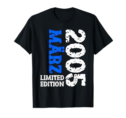 20. Geburtstag Deko Frauen Männer Limited Edition März 2005 T-Shirt von 2005 Geburtstag Damen Herren Geburtstagsgeschenk
