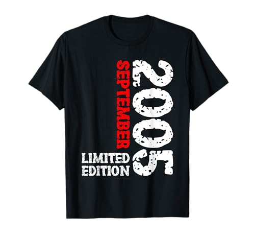 20. Geburtstag Frauen Männer Limited Edition September 2005 T-Shirt 20. Geburtstag Frauen Männer Limited Edition September 2005 T-Shirt von 2005 Geburtstag Damen Herren Geburtstagsgeschenk