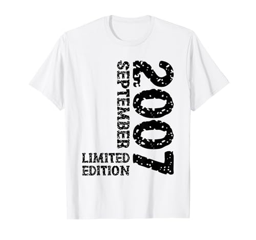 18. Geburtstag Frauen Männer Limited Edition September 2007 T-Shirt 18. Geburtstag Frauen Männer Limited Edition September 2007 T-Shirt von 2007 Geburtstag Damen Herren Geburtstagsgeschenk