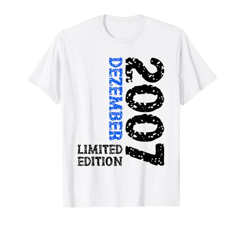 18. Geburtstag Frauen Männer Limited Edition Dezember 2007 T-Shirt von 2007 Geburtstag Damen Herren Geburtstagsgeschenk