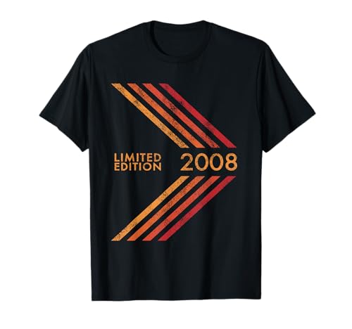 Geburtstag 2008 Limited Edition Jungen Mädchen Sportive Stripe T-Shirt Geburtstag 2008 Limited Edition Jungen Mädchen Sportive Stripe T-Shirt von 2008 Birthday For Boy Girl Limited Edition Arrow