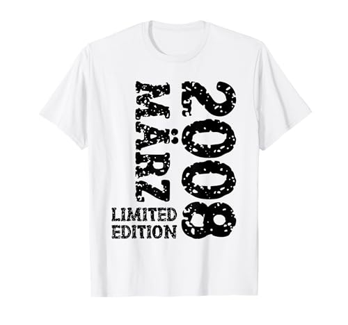 17. Geburtstag Deko Frauen Männer Limited Edition März 2008 T-Shirt 17. Geburtstag Deko Frauen Männer Limited Edition März 2008 T-Shirt von 2008 Geburtstag Damen Herren Geburtstagsgeschenk