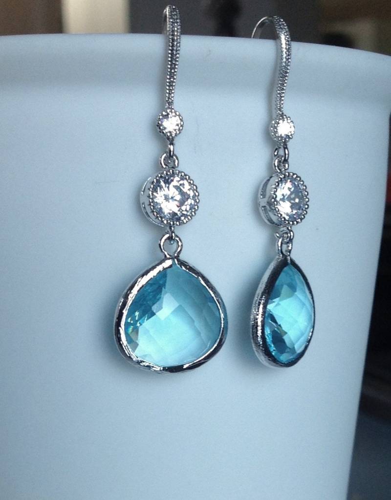 Aquamarin Ohrring, Brautjungfer Geschenk Ohrringe Aquamarin, Hochzeit Ohrringe, Baumeln Für Mama, Rustikale Aquamarin Ohrring, Brautjungfer Geschenk Ohrringe Aquamarin, Hochzeit Ohrringe, Baumeln Für Mama, Rustikale von 2010louisek7