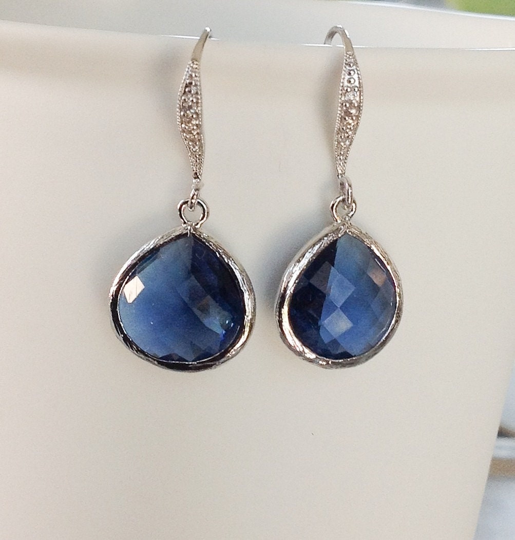 Blaue Ohrringe, Navy Blau Tropfen Ohrringe Silber, Brautjungfer Geschenke, Geschenk Für Sie Blaue Ohrringe, Navy Blau Tropfen Ohrringe Silber, Brautjungfer Geschenke, Geschenk Für Sie von 2010louisek7