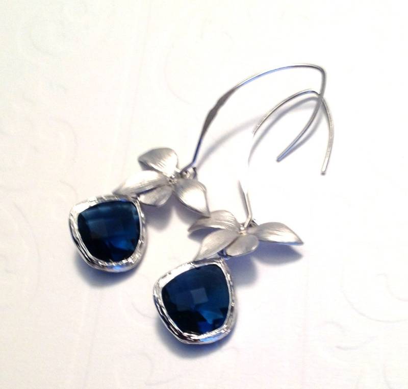 Blaue Orchidee Ohrringe, Braut Schmuck, Tropfen Brautjungfer Geschenke, Geschenke Für Sie Blaue Orchidee Ohrringe, Braut Schmuck, Tropfen Brautjungfer Geschenke, Geschenke Für Sie von 2010louisek7