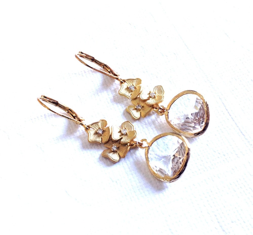 Danksagungsgeschenke, Goldohrringe, Weihnachtsgeschenk, Goldtropfenohrringe, Hochzeitsohrringe, Klare Kristallohrringe, Brisur Danksagungsgeschenke, Goldohrringe, Weihnachtsgeschenk, Goldtropfenohrringe, Hochzeitsohrringe, Klare Kristallohrringe, Brisur von 2010louisek7