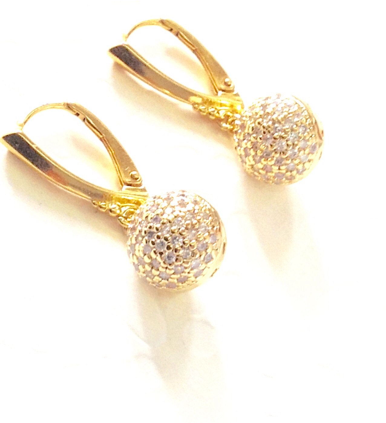 Gold Baumeln Ohrringe, Brautjungfer Handgemachtes Geschenk Für Sie, Hochzeit Handgemachter Schmuck Gold Baumeln Ohrringe, Brautjungfer Handgemachtes Geschenk Für Sie, Hochzeit Handgemachter Schmuck von 2010louisek7