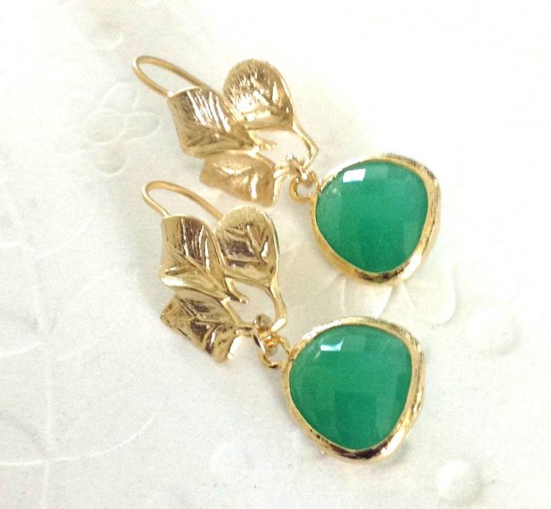 Grüne Ohrringe, Hochzeit Grüner Schmuck, Grüne Ohrhänger, Gold Und Grün, Brautjungfer Geschenk, Ohrringe Grüne Ohrringe, Hochzeit Grüner Schmuck, Grüne Ohrhänger, Gold Und Grün, Brautjungfer Geschenk, Ohrringe von 2010louisek7