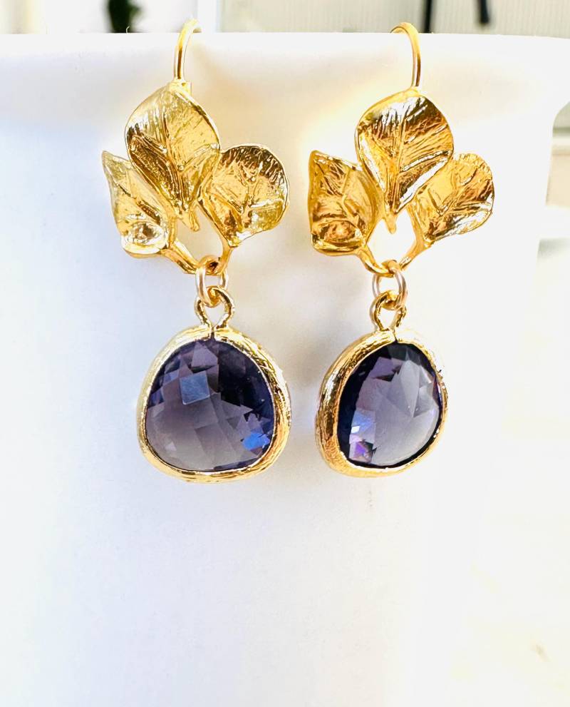 Weihnachtsgeschenke, Lila Baumelnde Ohrringe, Geschenke Für Sie, Boho Natur Inspirierter Schmuck, Gold Baumeln Minimalist Weihnachtsgeschenke, Lila Baumelnde Ohrringe, Geschenke Für Sie, Boho Natur Inspirierter Schmuck, Gold Baumeln Minimalist von 2010louisek7