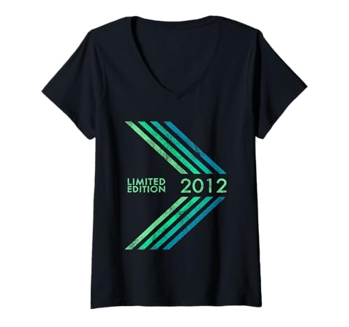 Damen 13. Geburtstag 2012 Limited Edition Teenager Sportive Stripe T-Shirt mit V-Ausschnitt Damen 13. Geburtstag 2012 Limited Edition Teenager Sportive Stripe T-Shirt mit V-Ausschnitt von 2012 Limited Edition Teenage Boy 13th Birthday