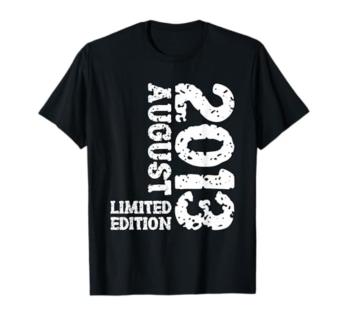 12 Geburtstag Deko Frauen Männer Limited Edition August 2013 T-Shirt von 2013 Geburtstag Damen Herren Geburtstagsgeschenk
