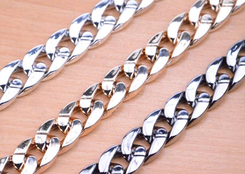 50 Stück Gold Flach Ovale Kunststoff Kette von 2015shopopen