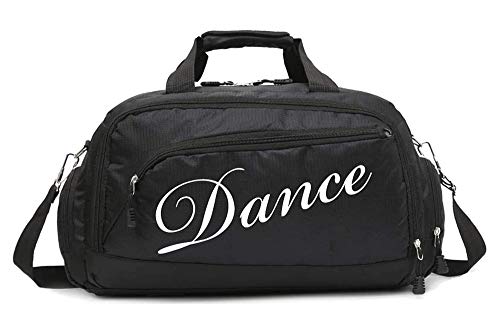 Damen Dance Duffle Bag Mädchen Balletttasche (Black Dance) von WVMKOR