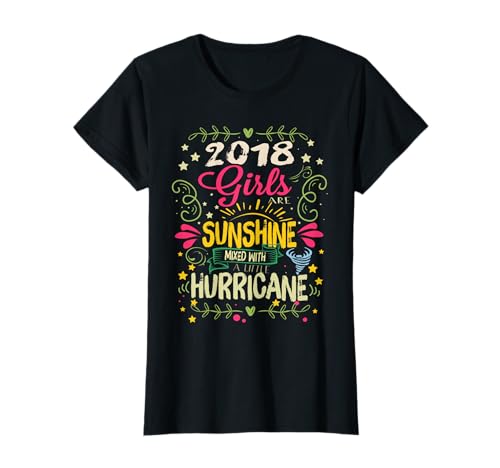 2018 Mädchen Sonnenschein und Hurricane Geburtstag T-Shirt 2018 Mädchen Sonnenschein und Hurricane Geburtstag T-Shirt von 2018 Birthday Fiesta