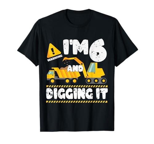 6th Birthday Boy Bagger Boy Construction Happy 6 Years Old T-Shirt 6th Birthday Boy Bagger Boy Construction Happy 6 Years Old T-Shirt von 2019 Six 6th Birthday Digger Boy Construction