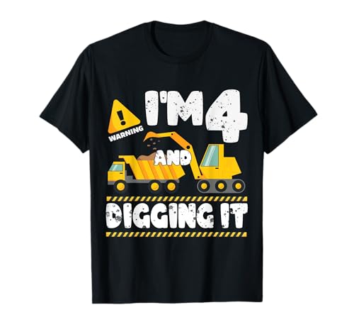 4. Geburtstag Junge Bagger Boy Construction Happy 4 Years Old T-Shirt 4. Geburtstag Junge Bagger Boy Construction Happy 4 Years Old T-Shirt von 2021 Four 4th Birthday Digger Boy Construction