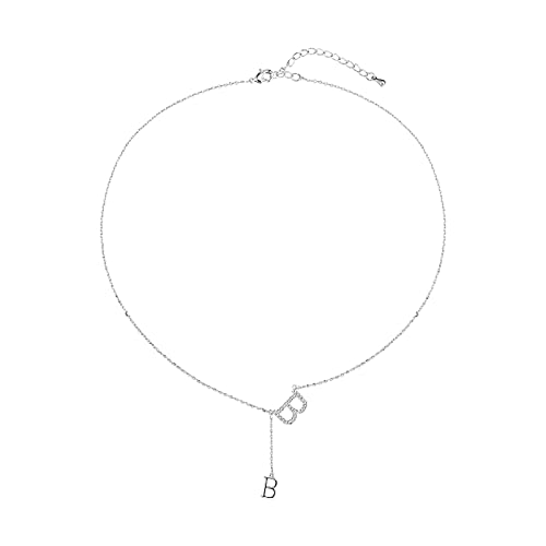 2022 Alphabet B Anhänger Halskette für Frauen Anhänger Damen Halsketten Geburtstagsgeschenk für Mutter Frauen Frau Ketten Geteilt (Sliver, One Size) von 2022
