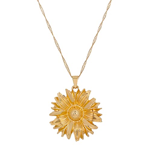 2022 Chrysantheme-Anhänger-Halskette Personalisierte Damen-Temperament-Schlüsselbein-Halskette Kautschuk Halskette (Gold, One Size) von 2022