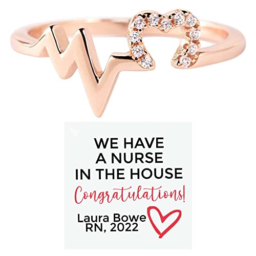 2022 Der Haus-Herz-Ring Abschlussring für Frauen Abschlussgeschenk für Ihr personalisiertes Abschlussgeschenk Neopren Ringer (Pink, One Size) von 2022