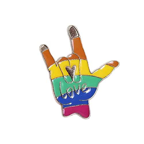 2022 Fashion Series Badge Pin Love Your Gestures Rainbow Style Mädchen Männer tragen Tochter Brosche Pins Kreatives Geschenk Party Wear Brosche Silber Blau (Gold, One Size) von 2022