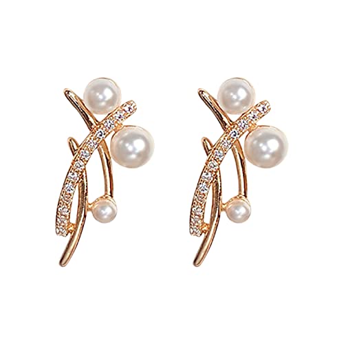 2022 Faux-Perlen-Ohrringe für Teenager-Mädchen, minimalistische Piercing-Ohrstecker, Trendige Ohrringe Ohrringe Triangel (Gold, One Size) von 2022